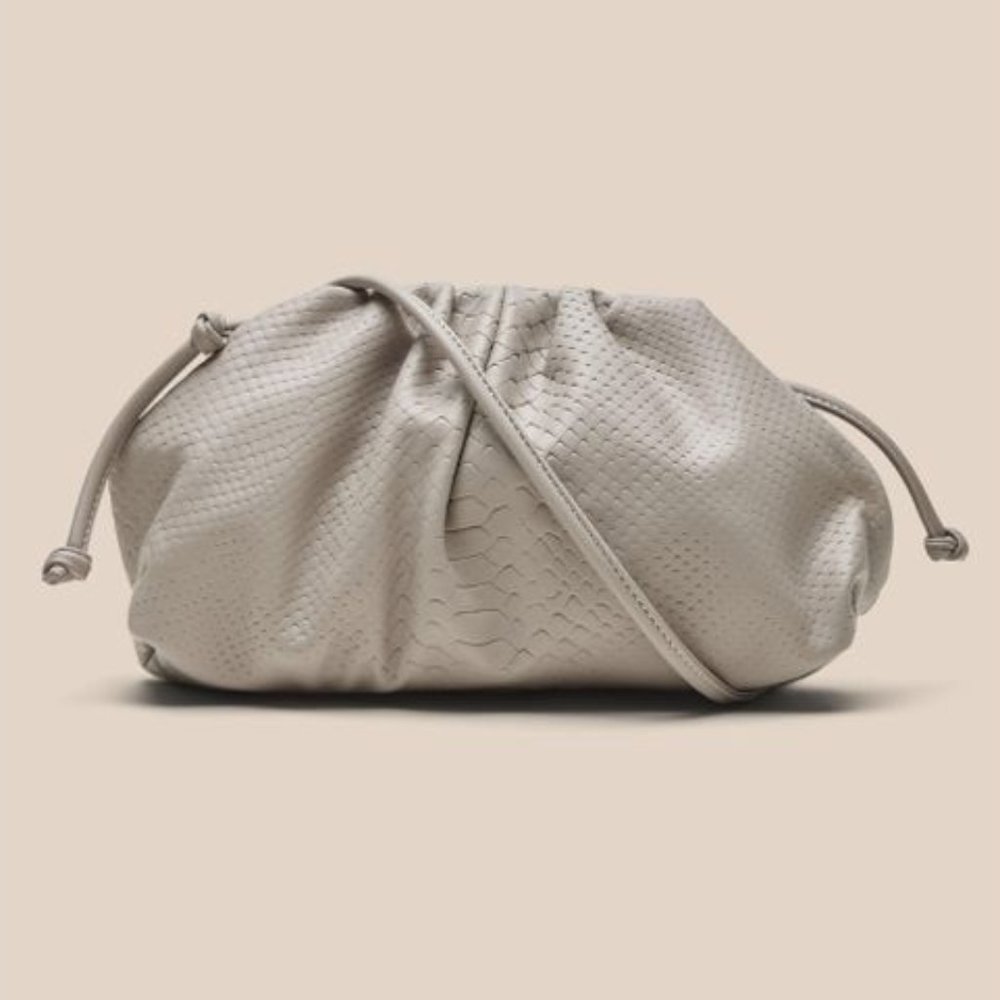 Banana Republic Soft Pouch Crossbody Clutch in Grey Snake NWT